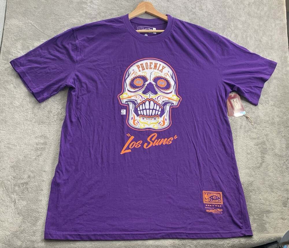 Mitchell & Ness Shirt Mens 2XLT Phoenix Los Suns Hardwood Classics Sugar Skull